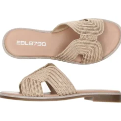 Metallic rosé slippers