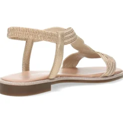 Metallic rose sandalen