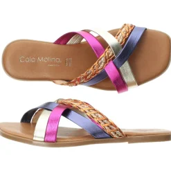 Multicolour metallic slippers