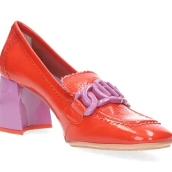 Rode mocassins op hak