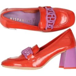 Rode mocassins op hak