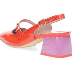 Rode mocassins op hak