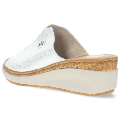 Witte metallic slippers