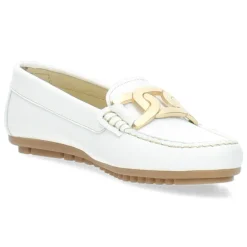 Witte mocassins