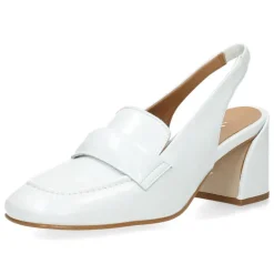 Witte mocassins op hak